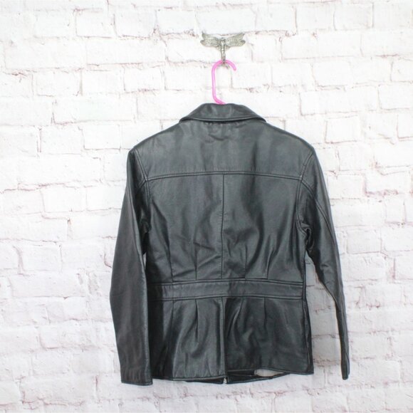 Pelle Studio Black Soft Leather Full Zipper Jacket Zip Size M - Picture 6 of 11